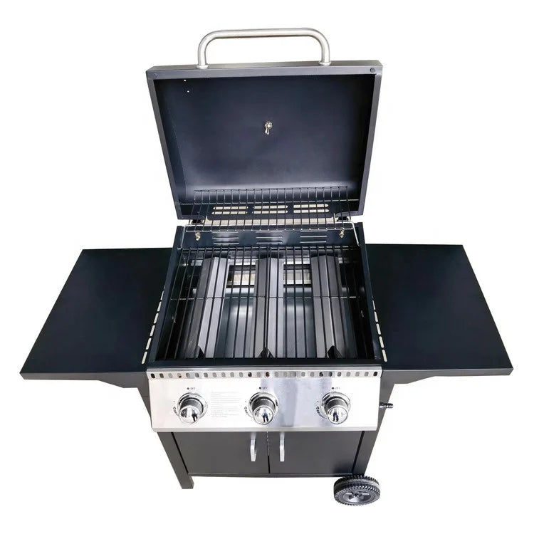 KTX-269203 Komenjoy G029300 3-Burner Outdoor Gas Grill with Warming Rack and Removable Grease Pan
