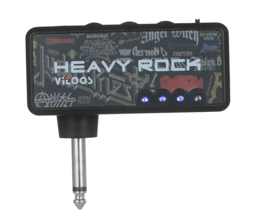 KTX-153939 Portable Mini Earphone Amplifier for Electric Guitar with Distortion Effect - Rechargeable Battery, USB Cable Included