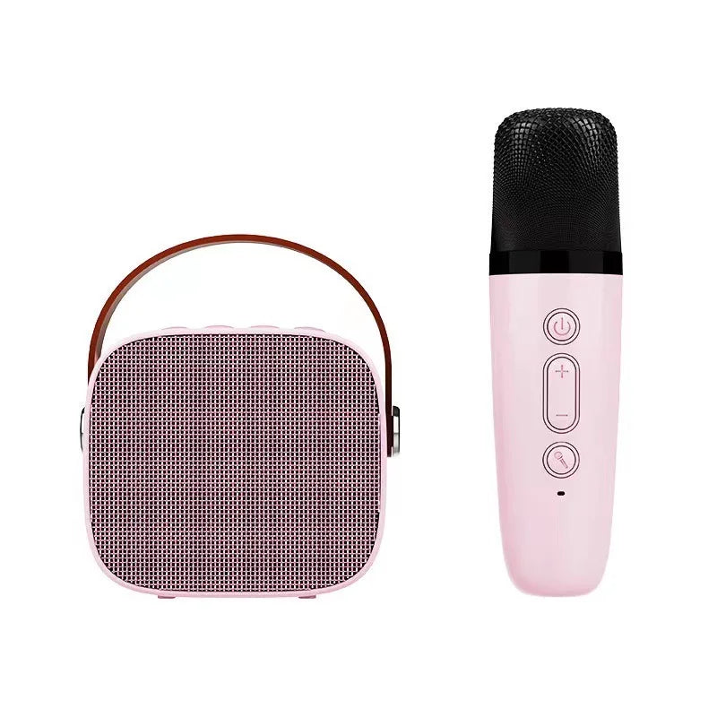 KTX-874323 Portable Mini Music Player Speaker with Wireless Microphone and TF Card Support for Outdoor Karaoke