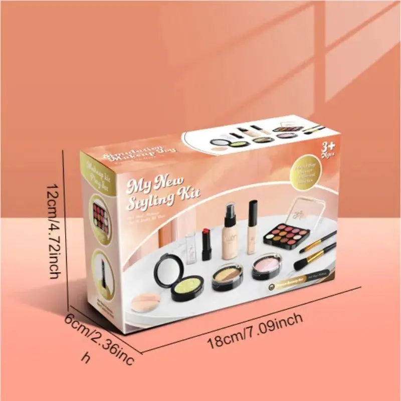 KTX-194771 Pretend Makeup Set for Kids - Mini Cosmetic Bag Toy - Age 2-12, Durable ABS Plastic