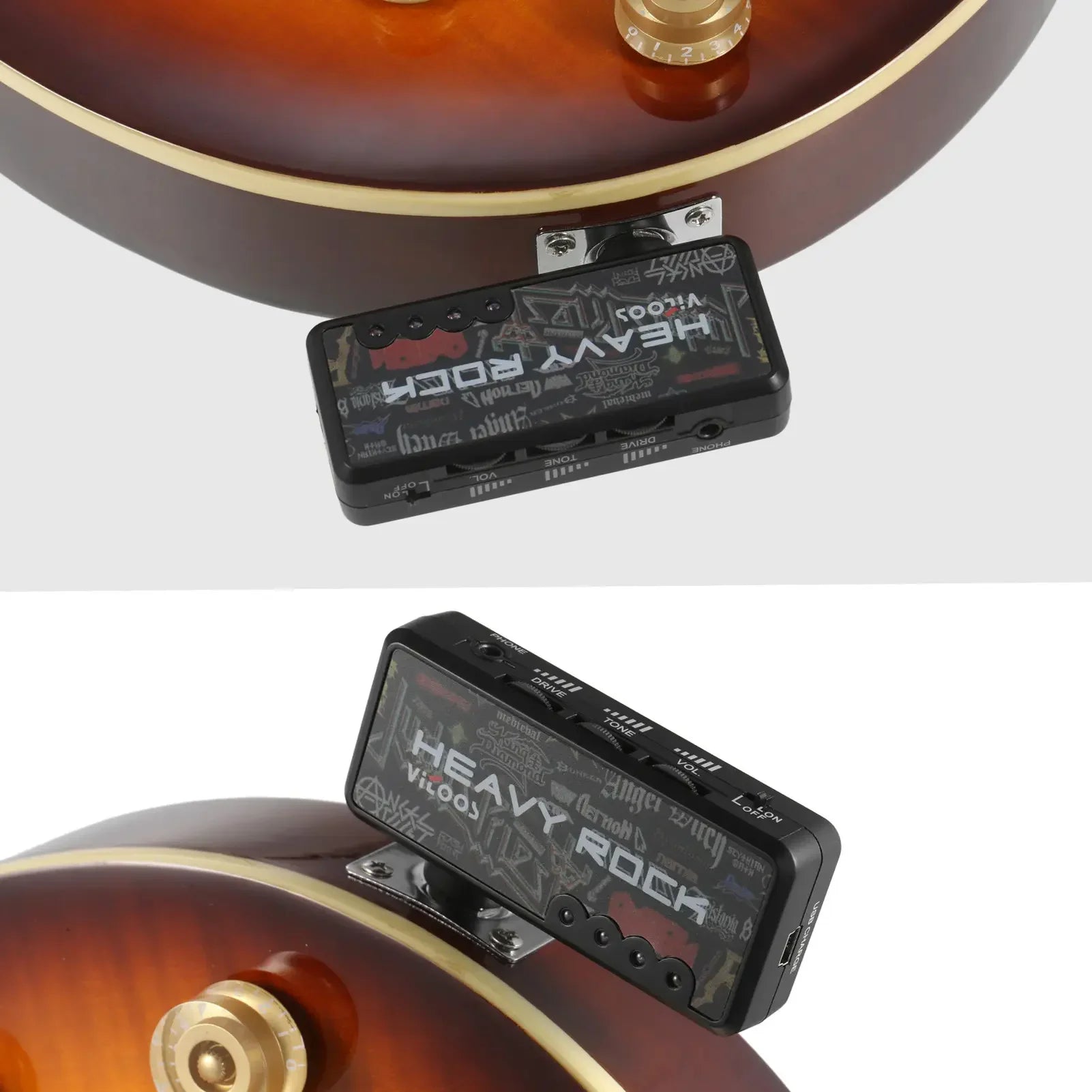 KTX-153939 Portable Mini Earphone Amplifier for Electric Guitar with Distortion Effect - Rechargeable Battery, USB Cable Included