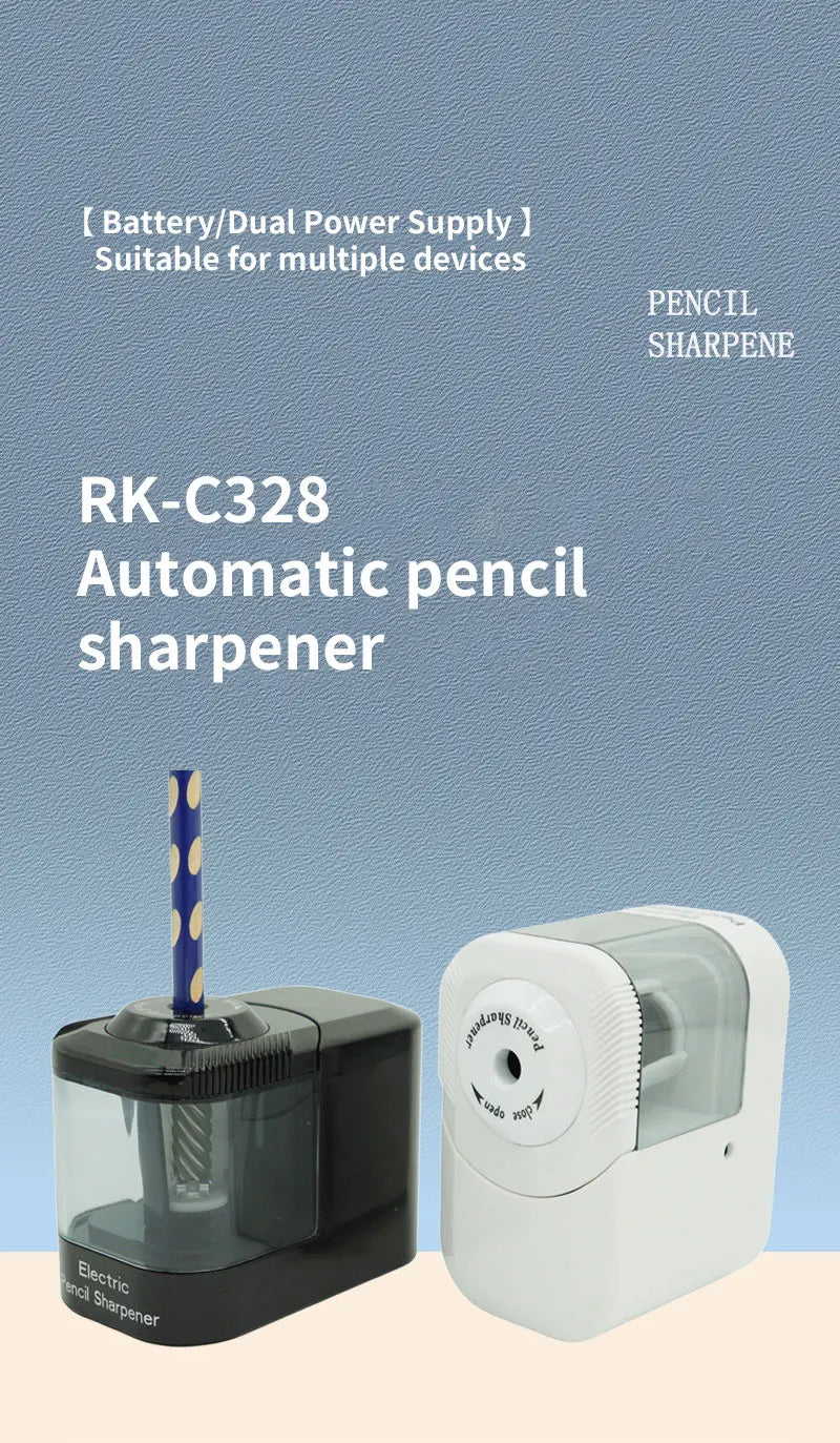 KTX-543635 Automatic Pencil Sharpener with Helical Steel Blade for Safe Use by Students, Artists, and Adults