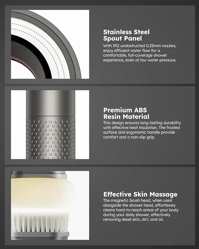 KTX-802067 Eco-Friendly Adjustable Rainfall Shower Head with Filter for Softened Water and Skin Hydration