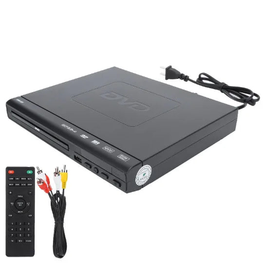 KTX-747219 Portable HDMI-Compatible Full HD 1080P DVD Player with USB Support for CD, MP3, MP4, RW, and VCD Playback