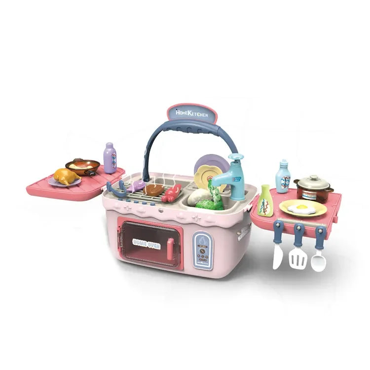 KTX-178963 Color Changing Food Electric Picnic Chef Kitchen Playset for Children Ages 2-4