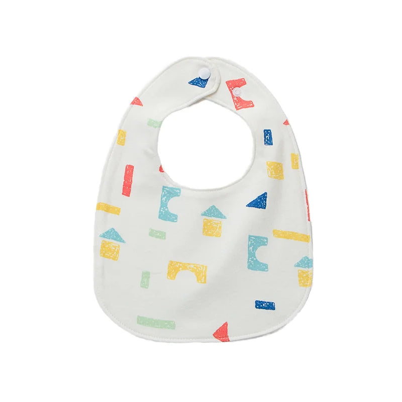 KTX-064723 New Arrival Cute U-Shape Kids Bib Waterproof Kids Eating Saliva Towel Feeding Bibs Button Closure