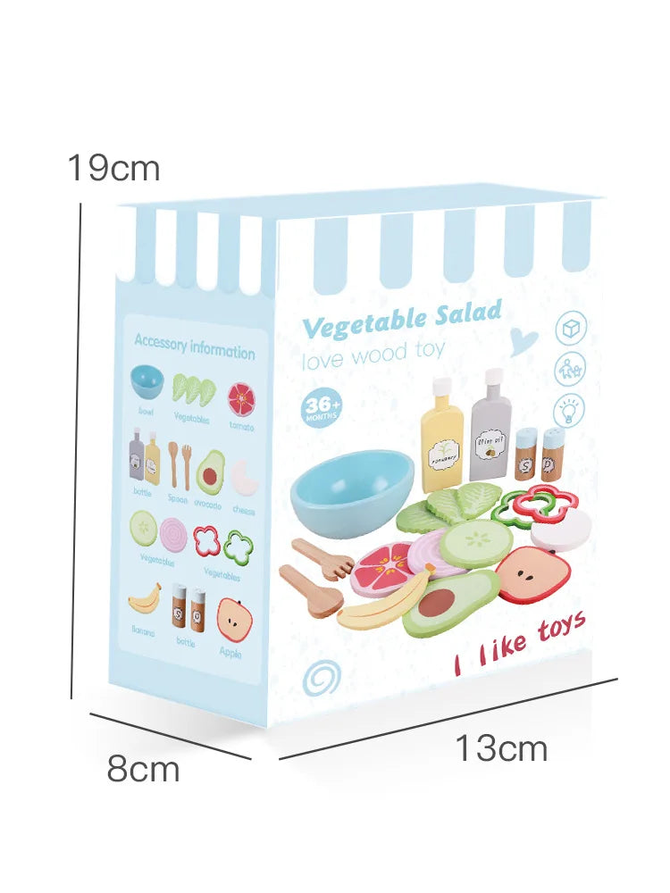 KTX-259091 Wooden Fruit and Vegetable Pretend Play Food Set for Kids Kitchen Role-Play