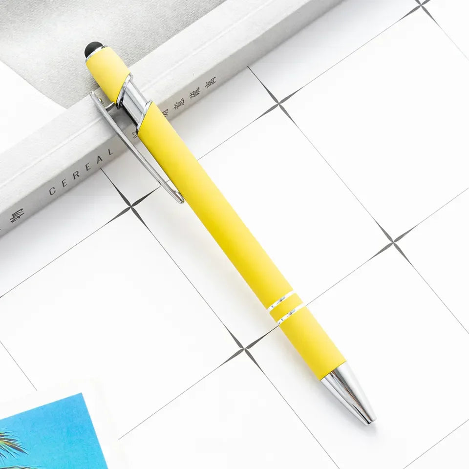 KTX-585299 Multifunctional Metal Ball Stylus Soft Touch Screen Pen 2 in 1 with Custom Logo Options