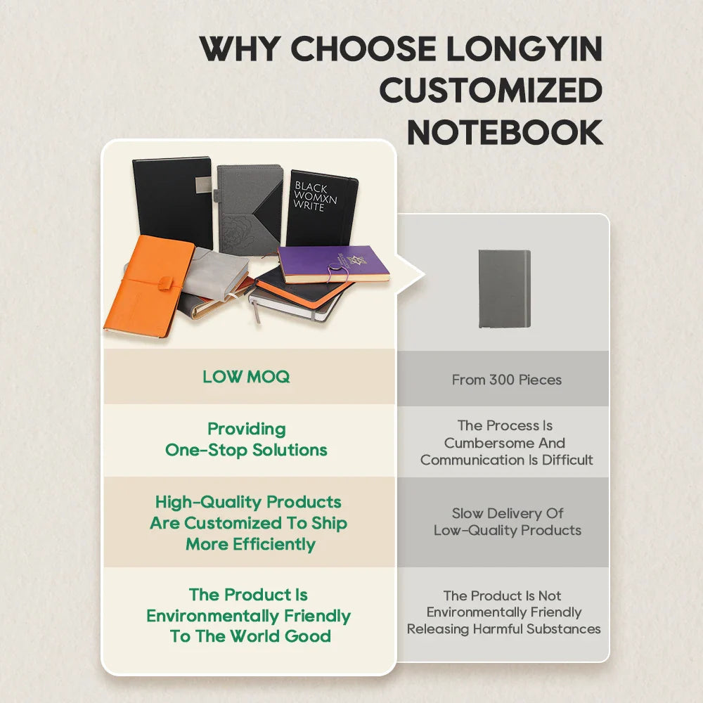 KTX-794259 Custom A5 Hard Cover PU Leather Diary Journal for Students