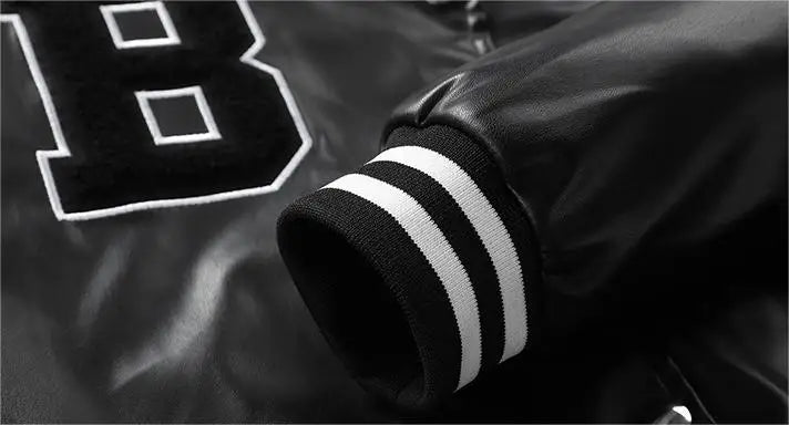KTX-110995 Women's High-Waisted Cardigan Leather Jacket Slim Fit Baseball Style Custom Logo Embroidery Decoration Sporty Motorcycle Suit