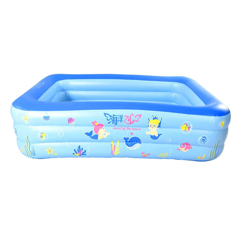 KTX-881107 Inflatable Rectangular Swimming Pool for Children - Outdoor Backyard Garden PVC Pool