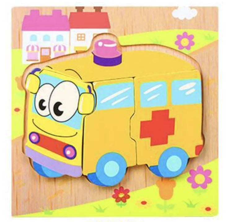 KTX-777619 Wooden Animal Puzzle Toy for Toddlers Age 1-3 - Educational and Interactive Learning Game