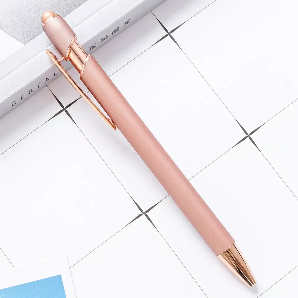 KTX-684755 Rose Gold Soft Touch Ballpoint Stylus Pen with Touch Screen Compatibility