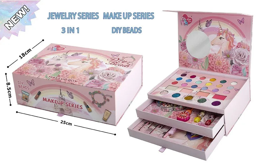KTX-195923 Kids Washable Makeup Set for Pretend Play - Includes Realistic Cosmetics for Ages 2-13