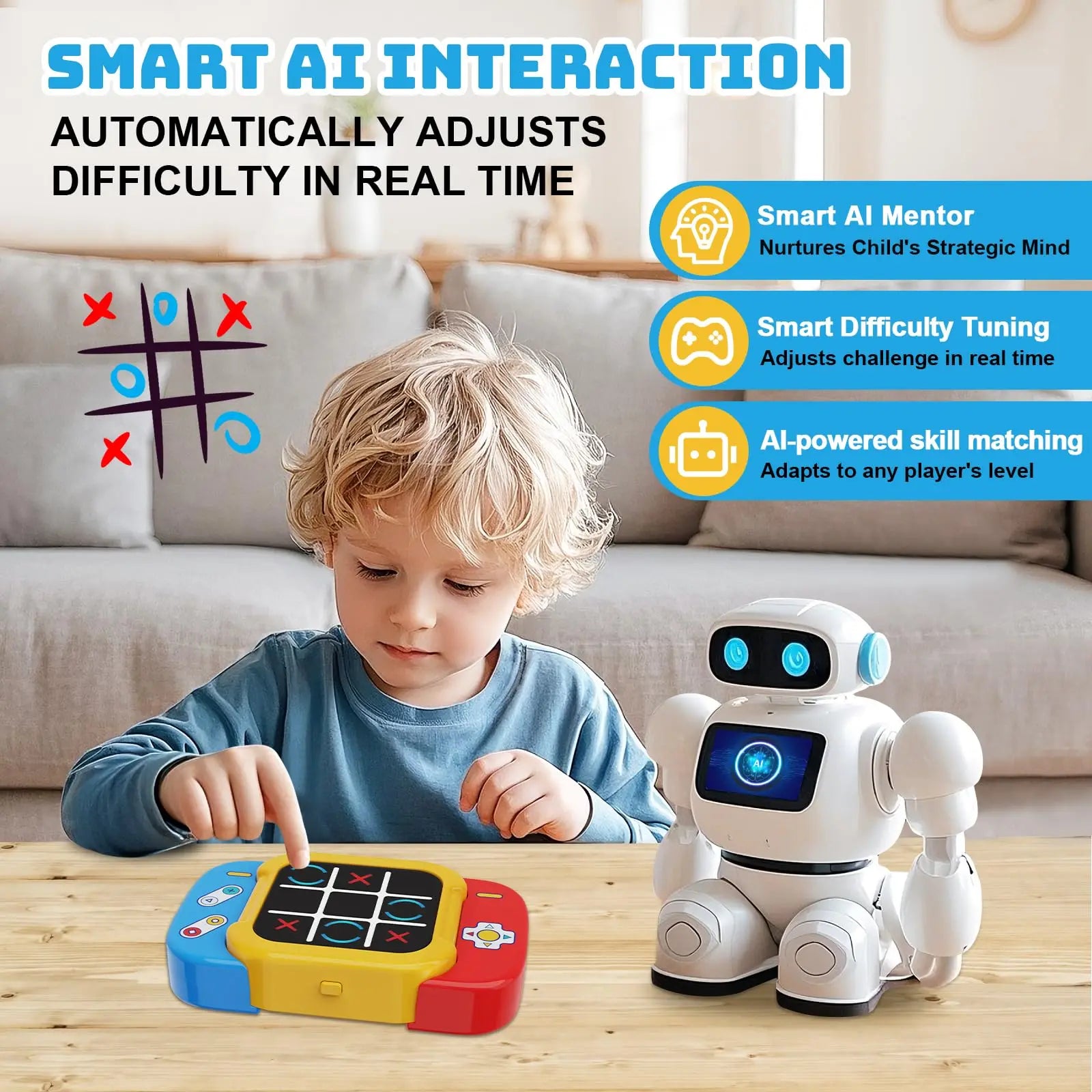 KTX-642323 2-in-1 Digital Handheld Tic Tac Toe Game Console for Engaging Fun Entertainment