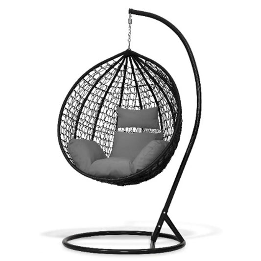 KTX-529555 Egg-Shaped Garden Rattan Swing Chair for Patio and Outdoor Relaxation