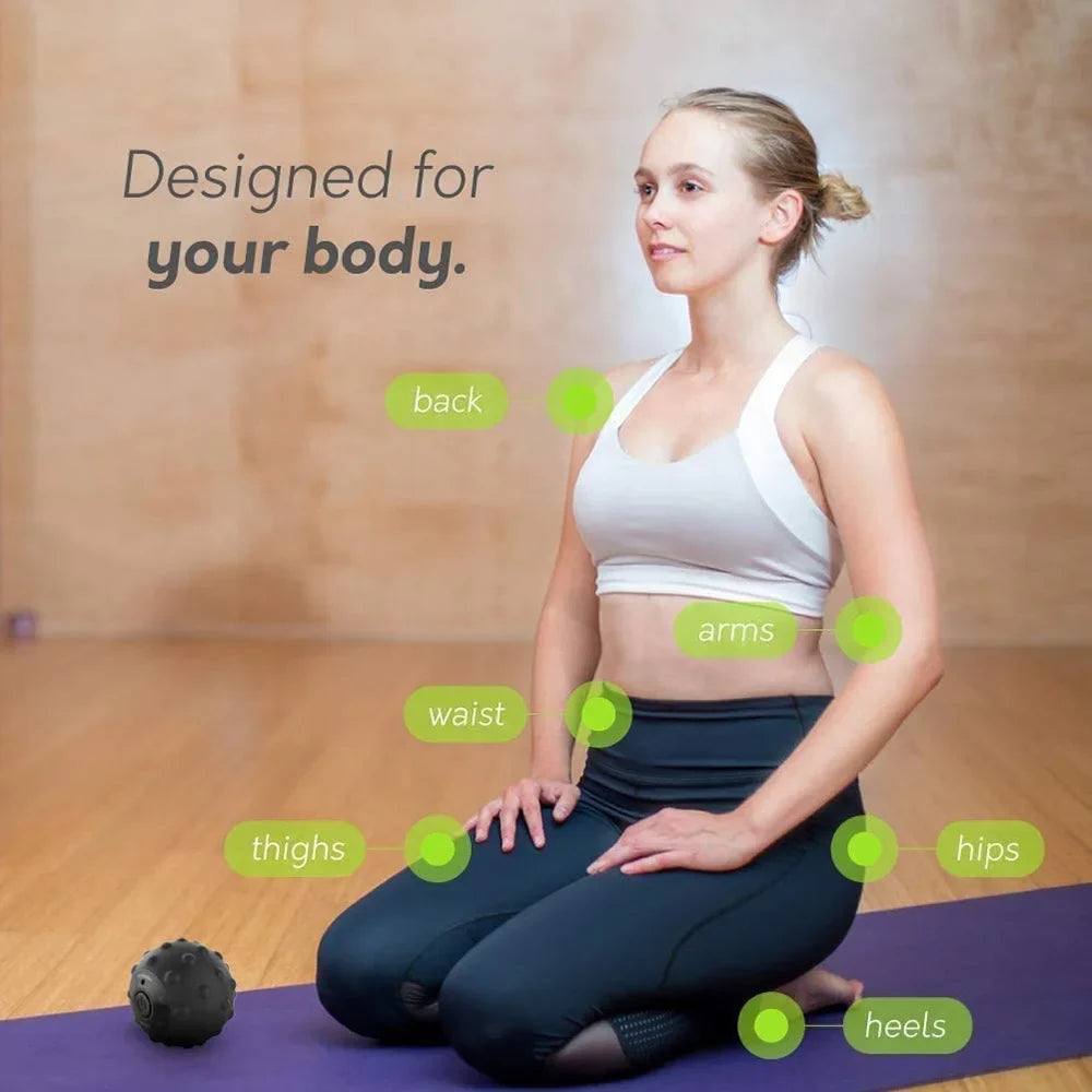 KTX-075411 Electric Vibration Massage Ball with 4 Speed Settings for Muscle Relief and Yoga Fitness