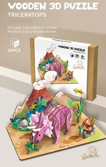 KTX-855891 Wooden 3D Insect Puzzle Set - Butterfly and Bee Models for Kids Educational Fun