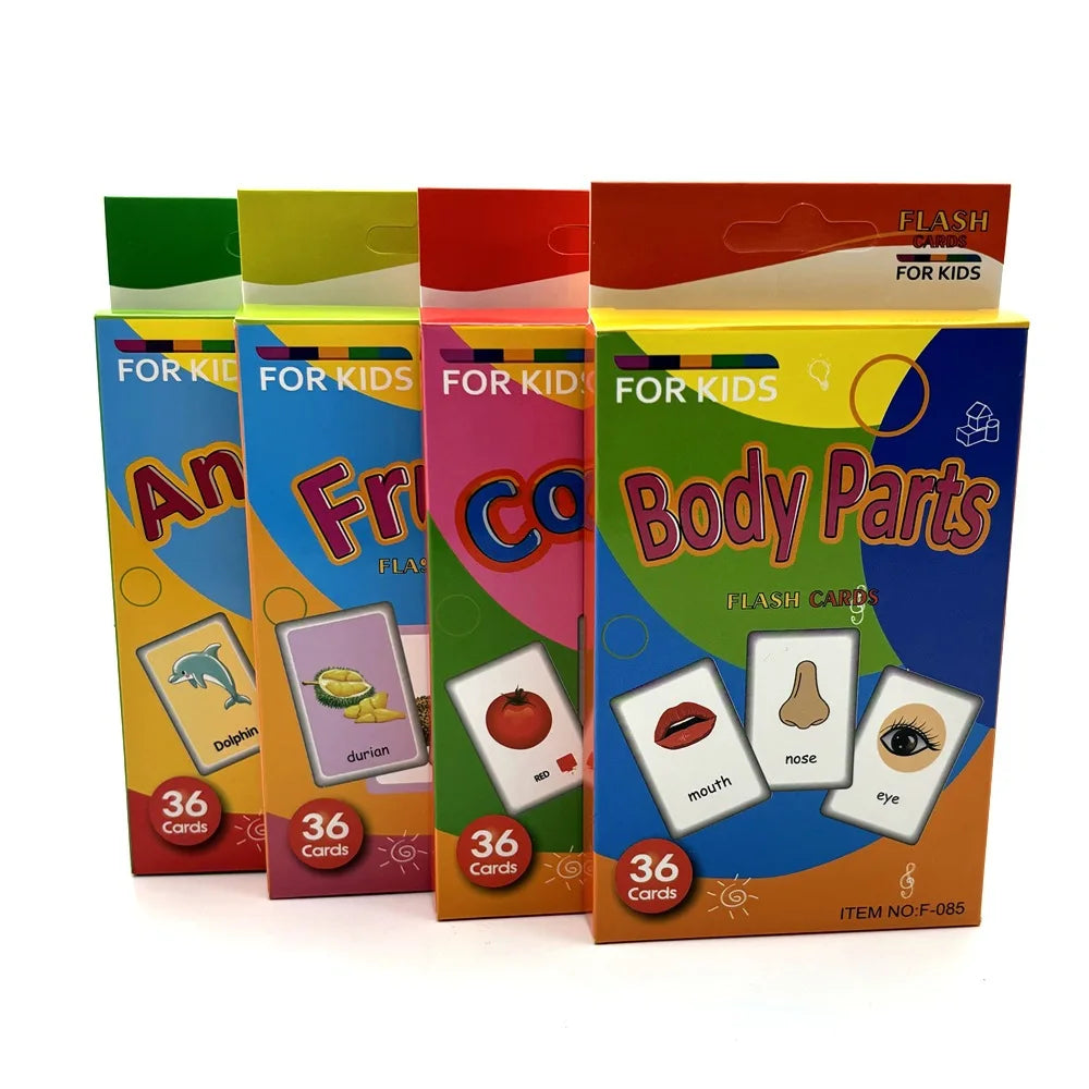 KTX-542483 Early Education Colour Flash Cards for Infant Cognitive Development and English Vocabulary Skills