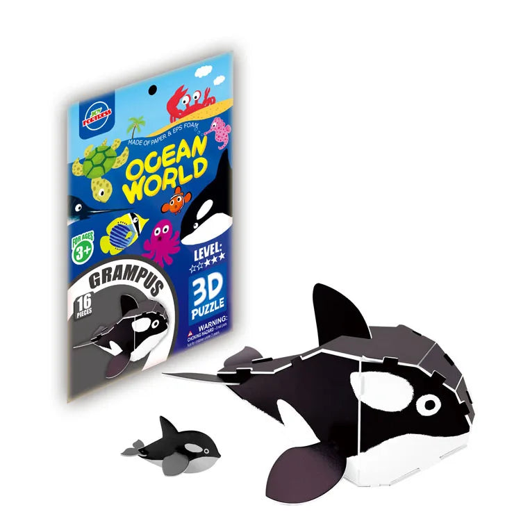 KTX-884819 3D Cardboard Animal Model Puzzle - DIY Educational Early Learning Toy for Creative Play