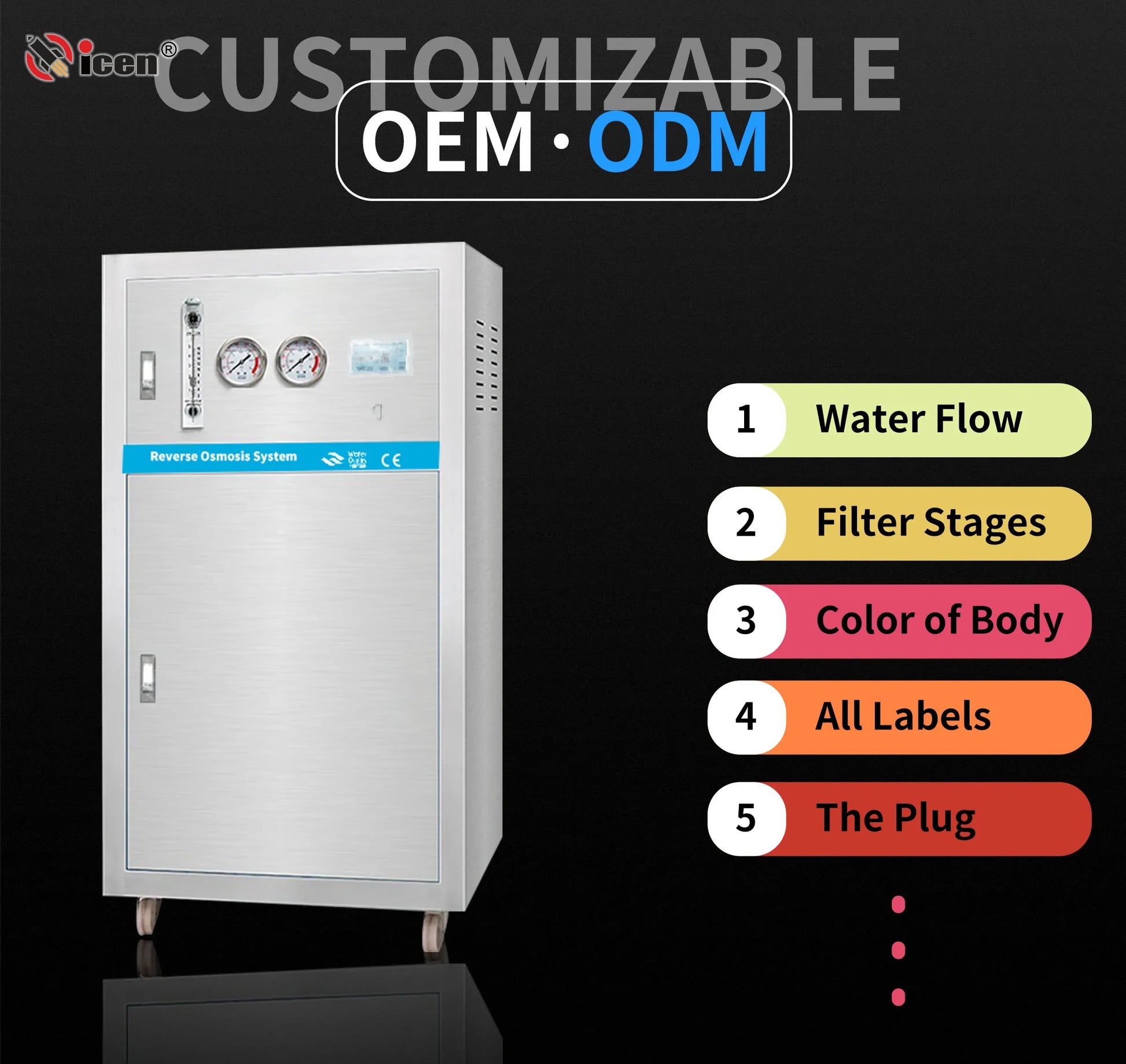 KTX-748051 600GPD 5-Stage RO Water Purification System for Home and Commercial Use