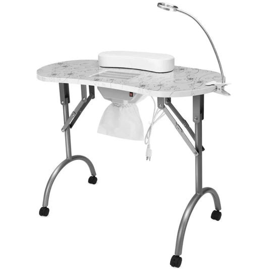 KTX-167955 Portable Folding Manicure Table with Integrated Dust Collector for Nail Salons