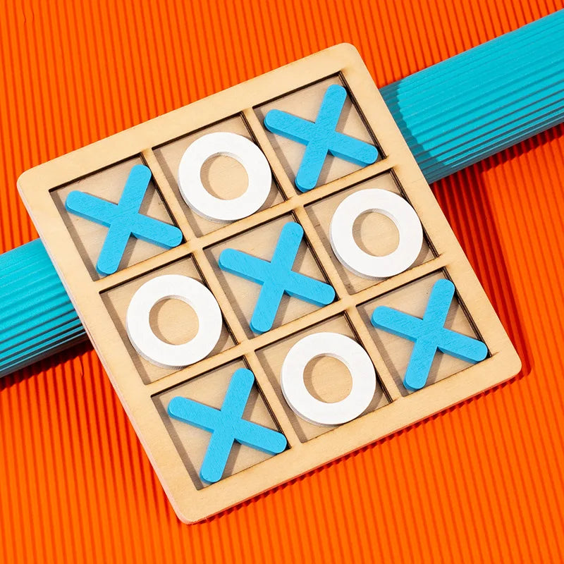 KTX-432979 Wooden Tic-Tac-Toe Board Game for Kids - Logical Thinking Training Toy