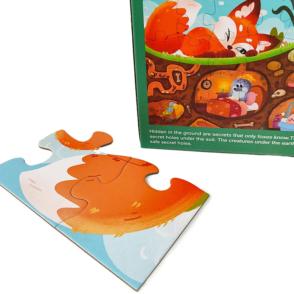 KTX-842003 Fox Themed Custom Jigsaw Puzzle for Children - Engaging Educational Board Game