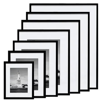 KTX-177171 Wooden Photo Frames in Black and White for Various Picture Sizes 3.5x5 to 12x16