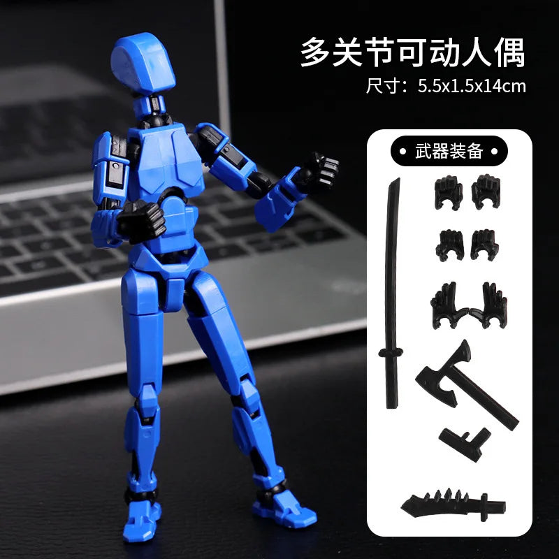 KTX-551379 Movable 3D Dummy Robot Anime Action Figure - PVC Multifunctional Fidget Toy for Kids with Autism