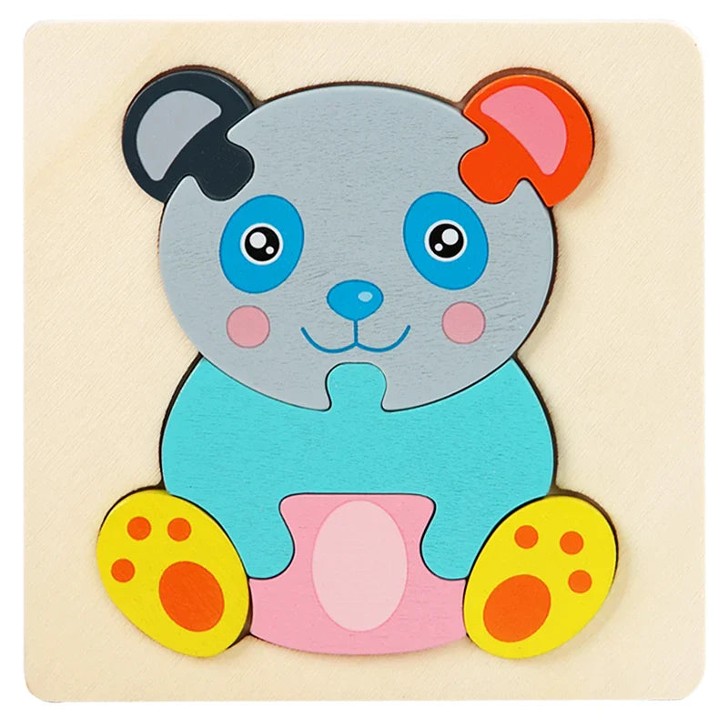 KTX-515475 3D Animal Snap Puzzle Jigsaw Board Toy for Children's Early Learning and Development
