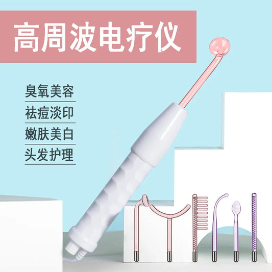KTX-472531 Portable High Frequency Facial Wand Machine with 4 Electrodes for Skin Rejuvenation and Acne Treatment