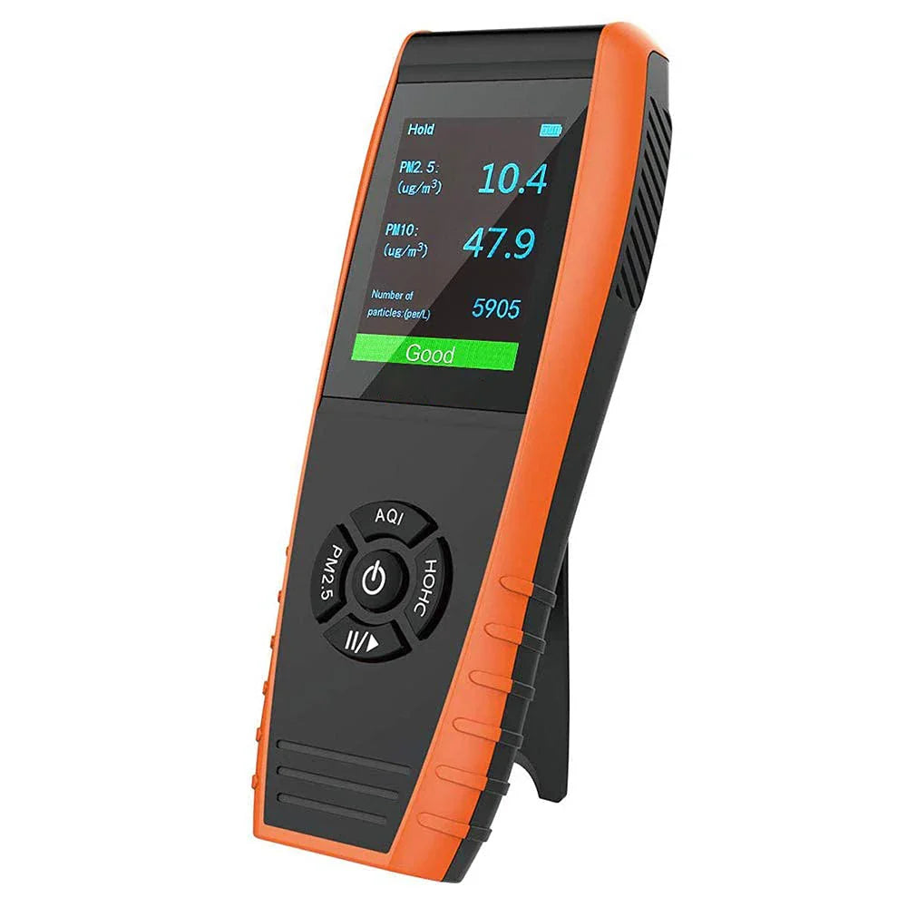 KTX-093843 Advanced Indoor/Outdoor Air Quality Monitor PM2.5 PM10 HCHO Temperature Humidity TVOC AQI with Data Export