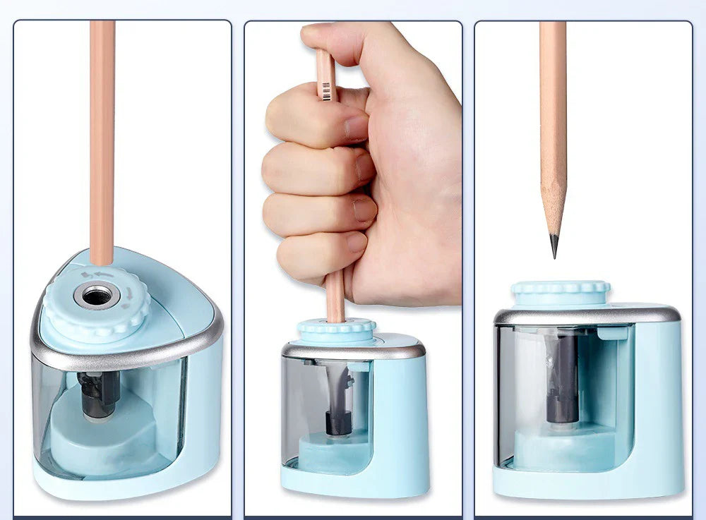 KTX-657747 Detachable Electric Pencil Sharpener for School and Office, Automatic or Manual with Battery, Compact Design