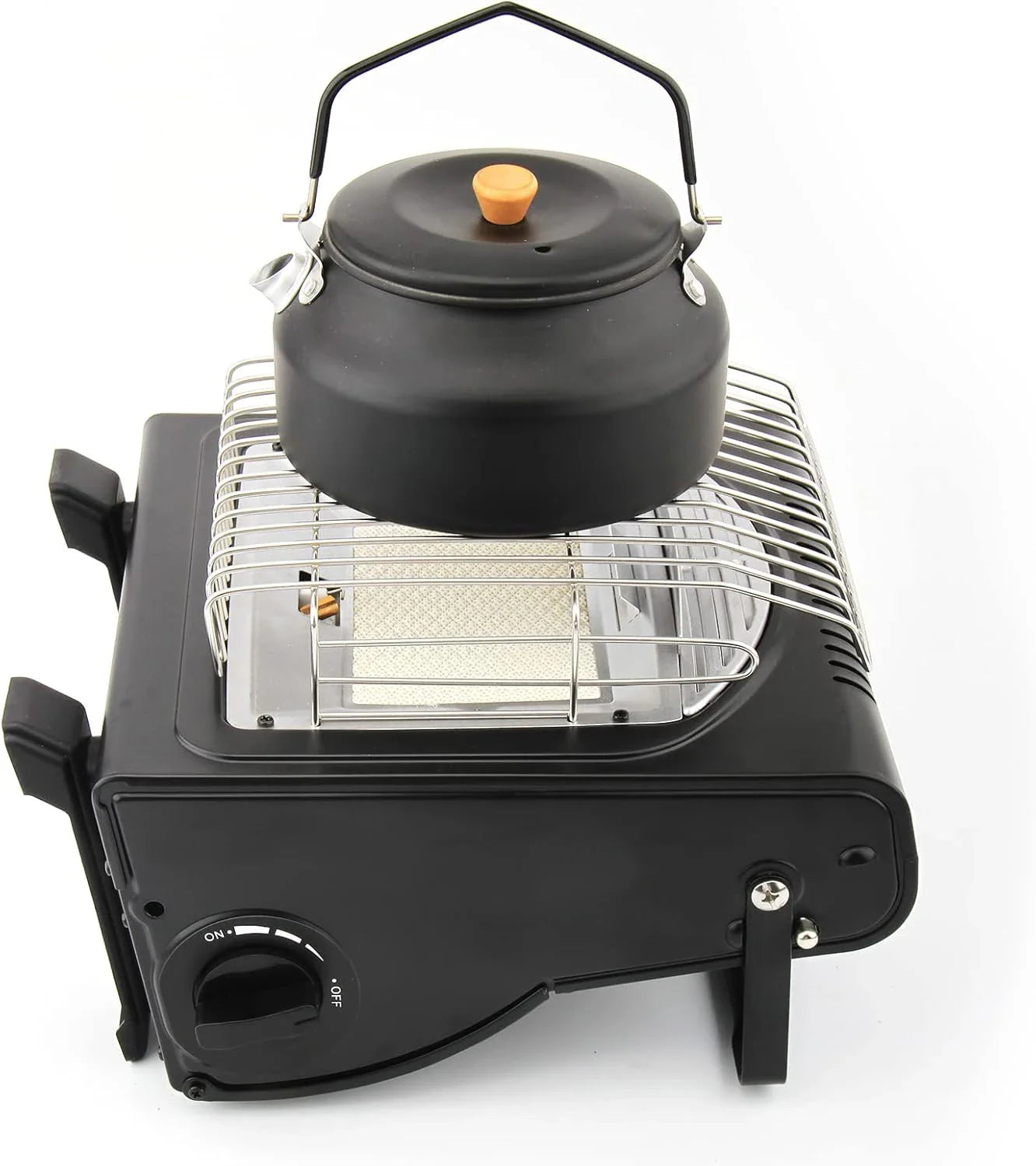 KTX-505171 Portable Cast Iron Single Burner Gas Stove Heater with Ceramic Surface for Outdoor Cooking