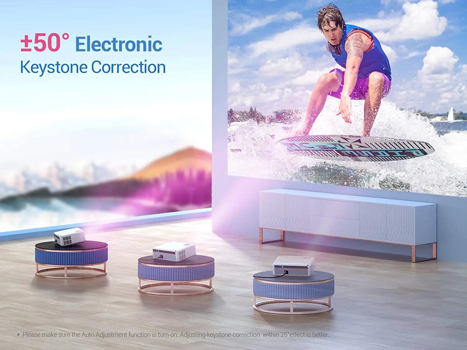 KTX-271507 1080p Full HD Home Theater Projector with 9800 Lumens Brightness