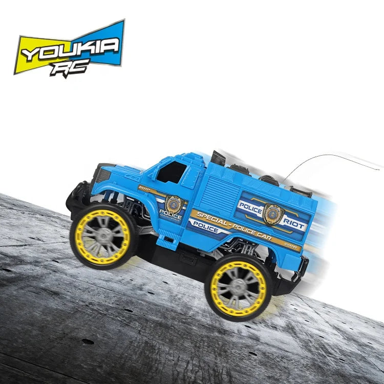KTX-950739 Blue Remote Control Electric Car 27MHz 4x4 Stunt Vehicle for Kids 1/16 Scale Indoor-Outdoor Use