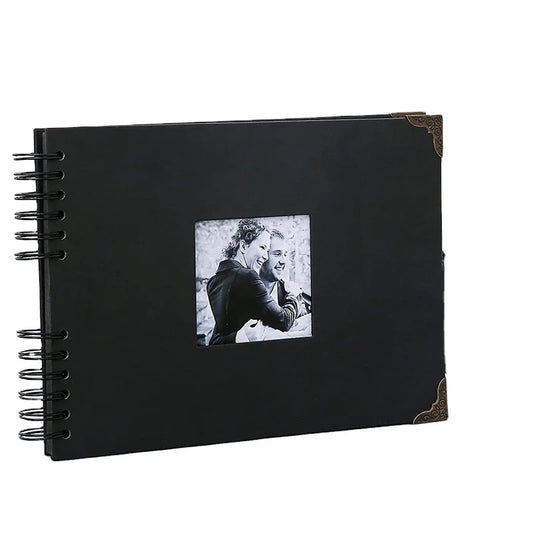 KTX-373779 Custom 11x8 Inch Black Hardcover Scrapbook for Baby Photo Album and DIY Craft Projects
