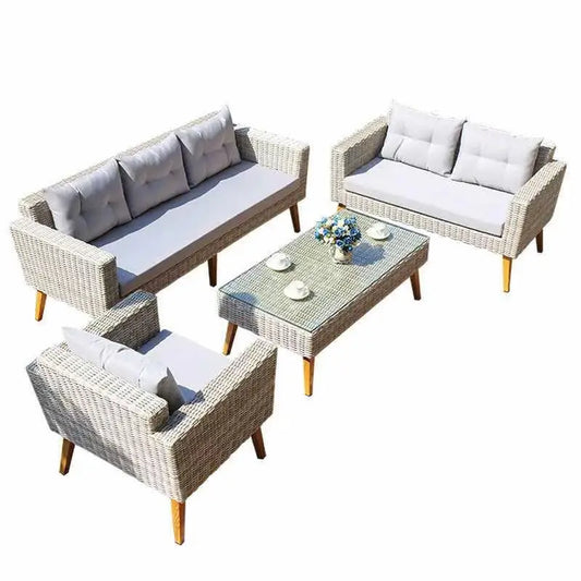 KTX-824467 Modern Outdoor Rattan Sofa Set for Stylish Garden and Patio Living