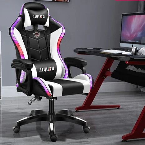 KTX-282195 Pink LED RGB Gaming Chair with Massage Function and Built-In Speakers