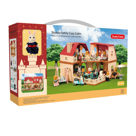 KTX-027411 Forest Family Mini Doll House Role Play Set for Kids - Plastic Pretend Playhouse Gifts for Girls