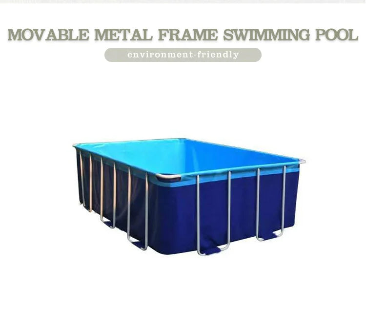 KTX-339859 Metal Frame Folding Swimming Pool for Outdoor Family Fun