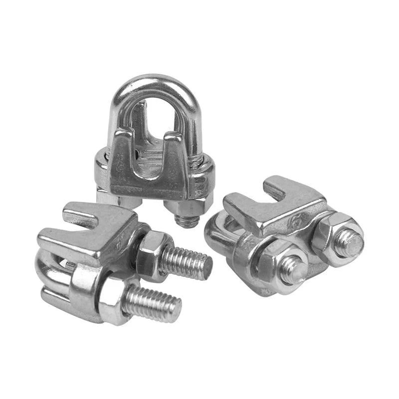 KTX-197587 Stainless Steel Wire Rope Clips and U Bolt Saddle Fasteners for M2-M14 Wire Ropes