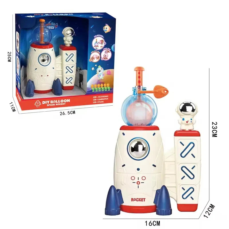 KTX-214035 Space Rocket Balloon Inflator with Accessories for Kids Birthday Parties