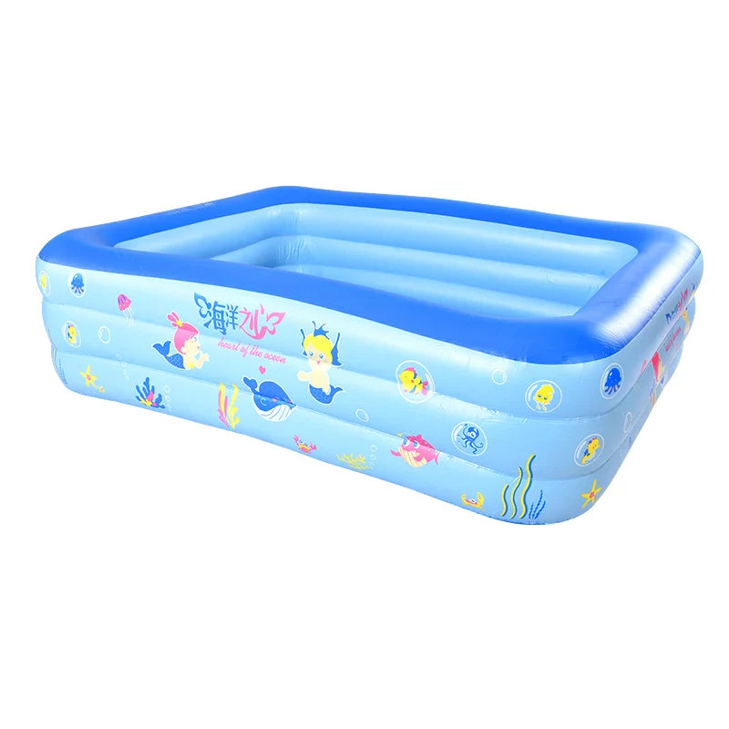 KTX-881107 Inflatable Rectangular Swimming Pool for Children - Outdoor Backyard Garden PVC Pool