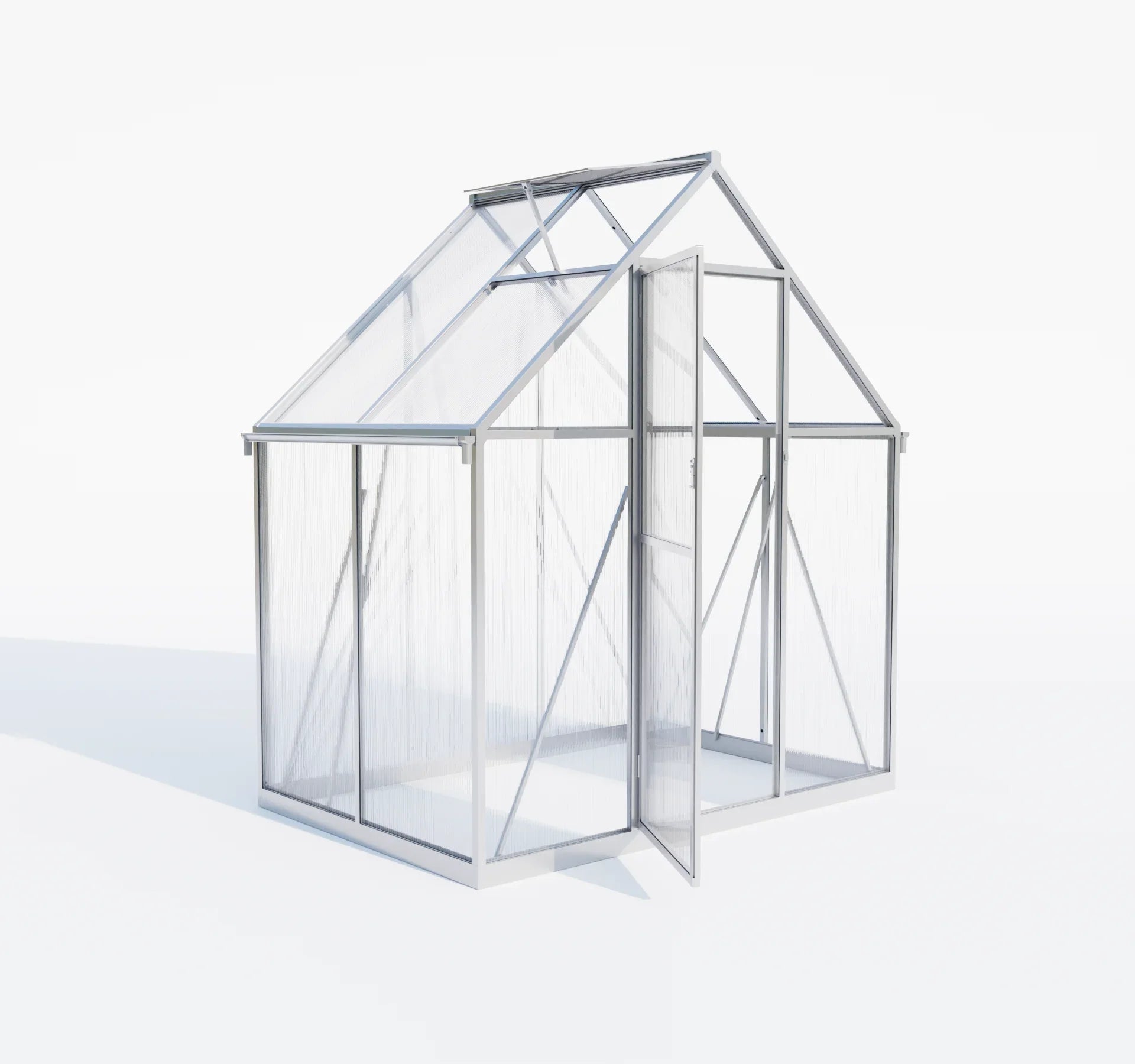 KTX-497427 Sustainable Multi-Span Greenhouse with Polycarbonate Panels for Outdoor Flower Cultivation