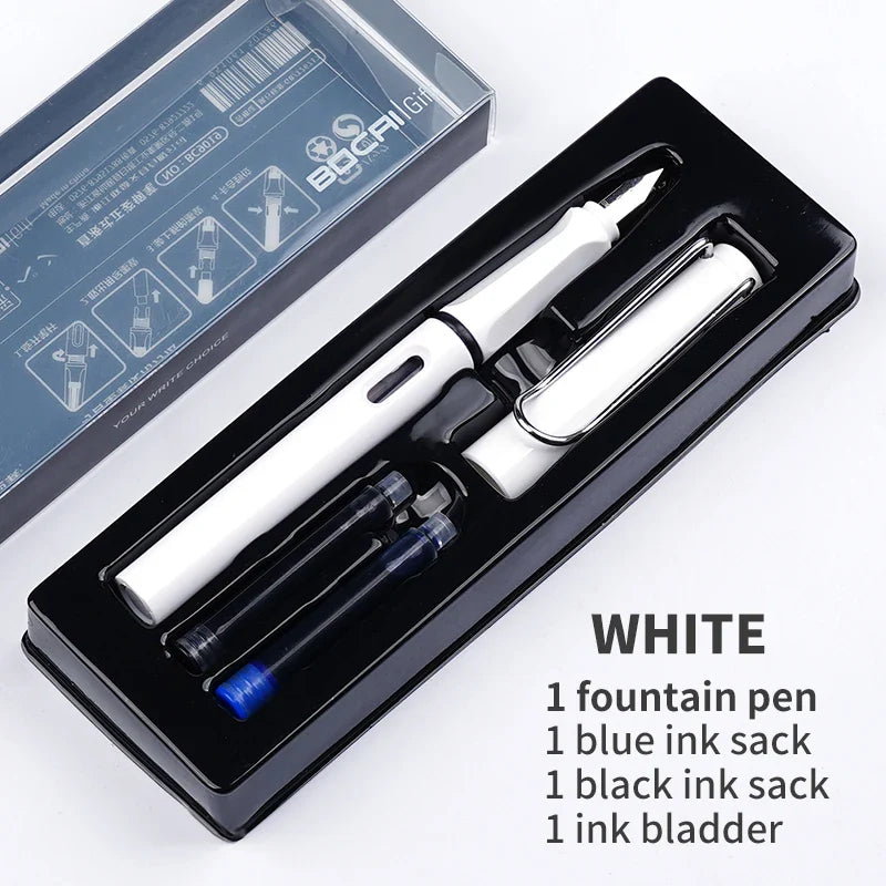KTX-093779 Ergonomic Fountain Pen with EF Nib - Black and Blue, 16.1 cm Size