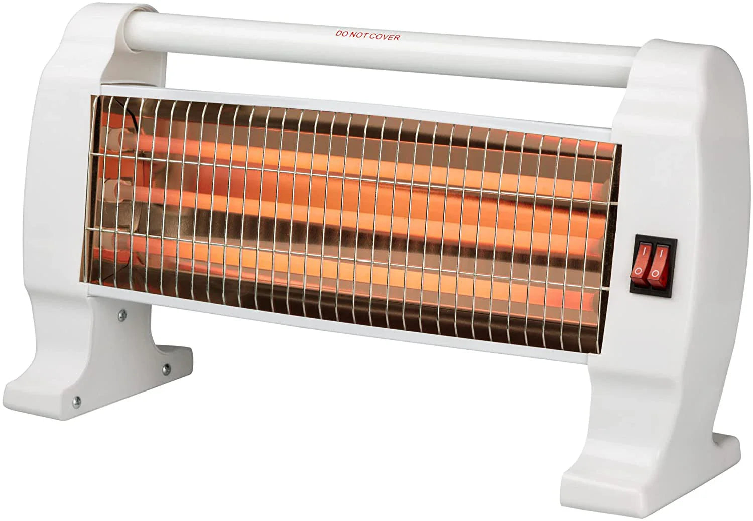 KTX-603475 Portable Free Standing Quartz Infrared Heater with 3 Halogen Bars for Under Desk Heating - 1200W