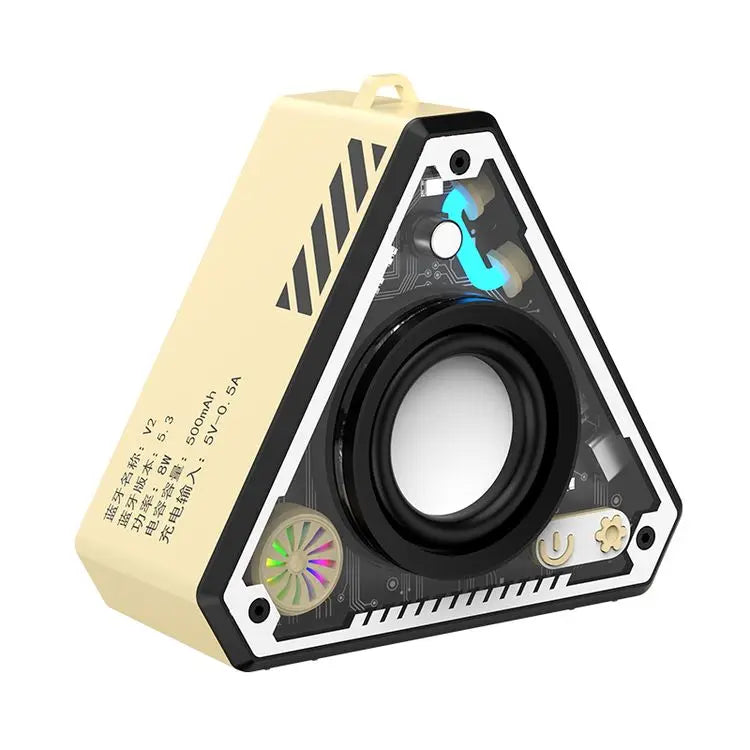 KTX-073235 Transparent Wireless Bluetooth Speaker with LED Lights and Mini Subwoofer - TWS Stereo Sound Box