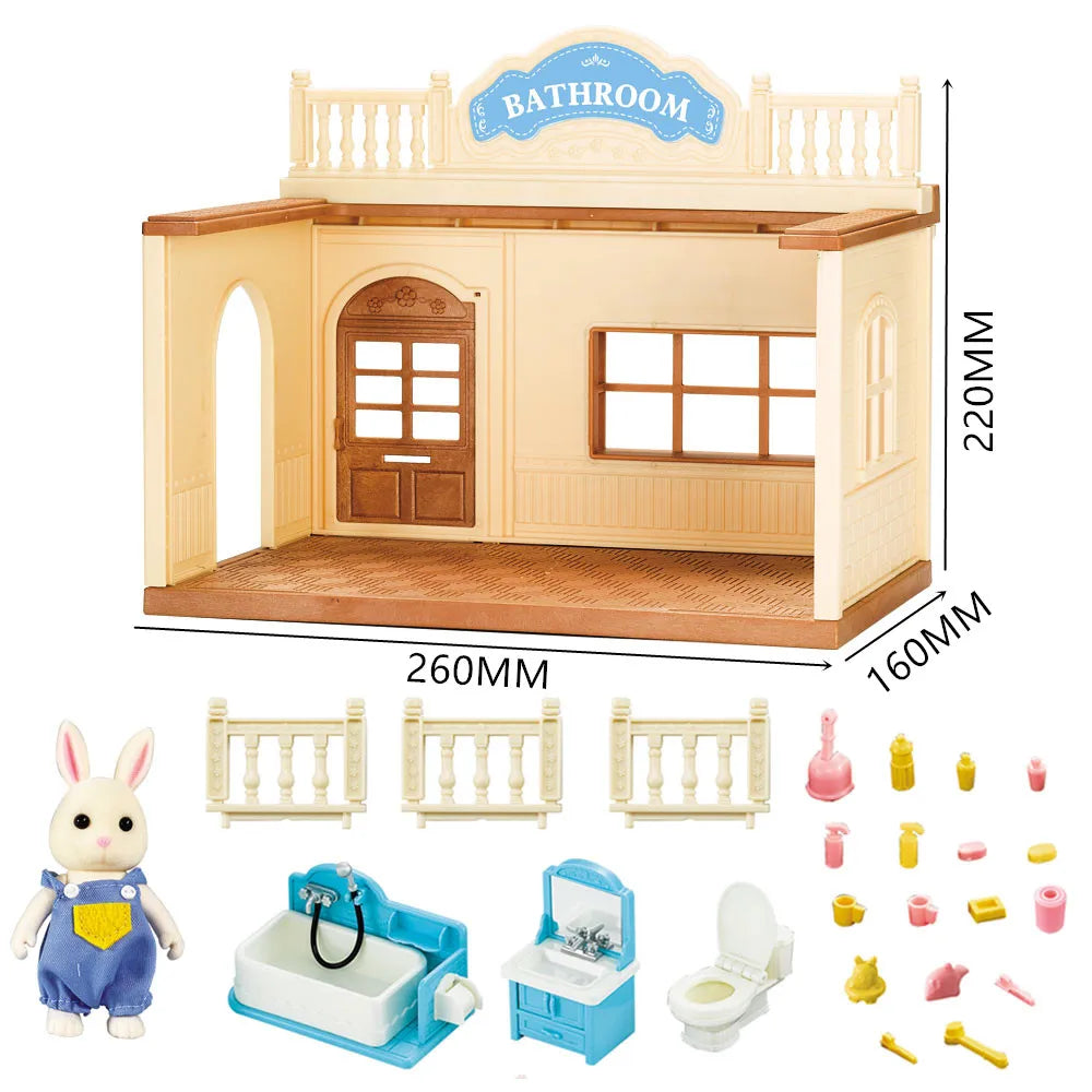 KTX-552851 Forest Family Big Villa Set - Mini Doll House Playset for Role Play and Educational Fun